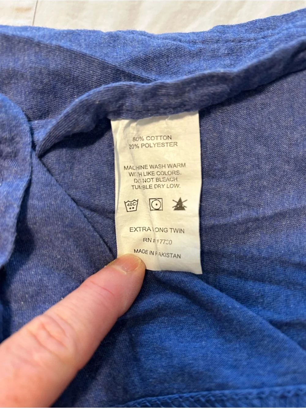 Blue Cotton Blend Twin XL Flat Sheet - Solid Indigo